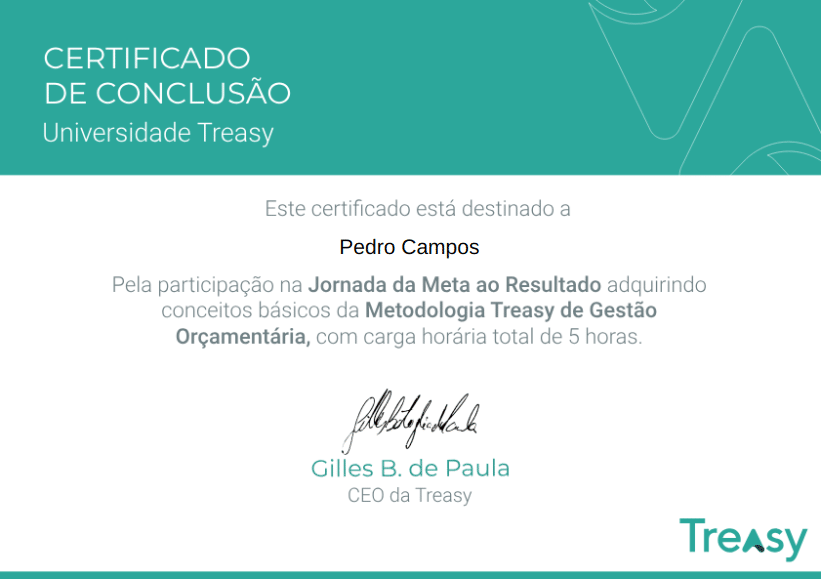 Certificado da Jornada da Meta ao Resultado